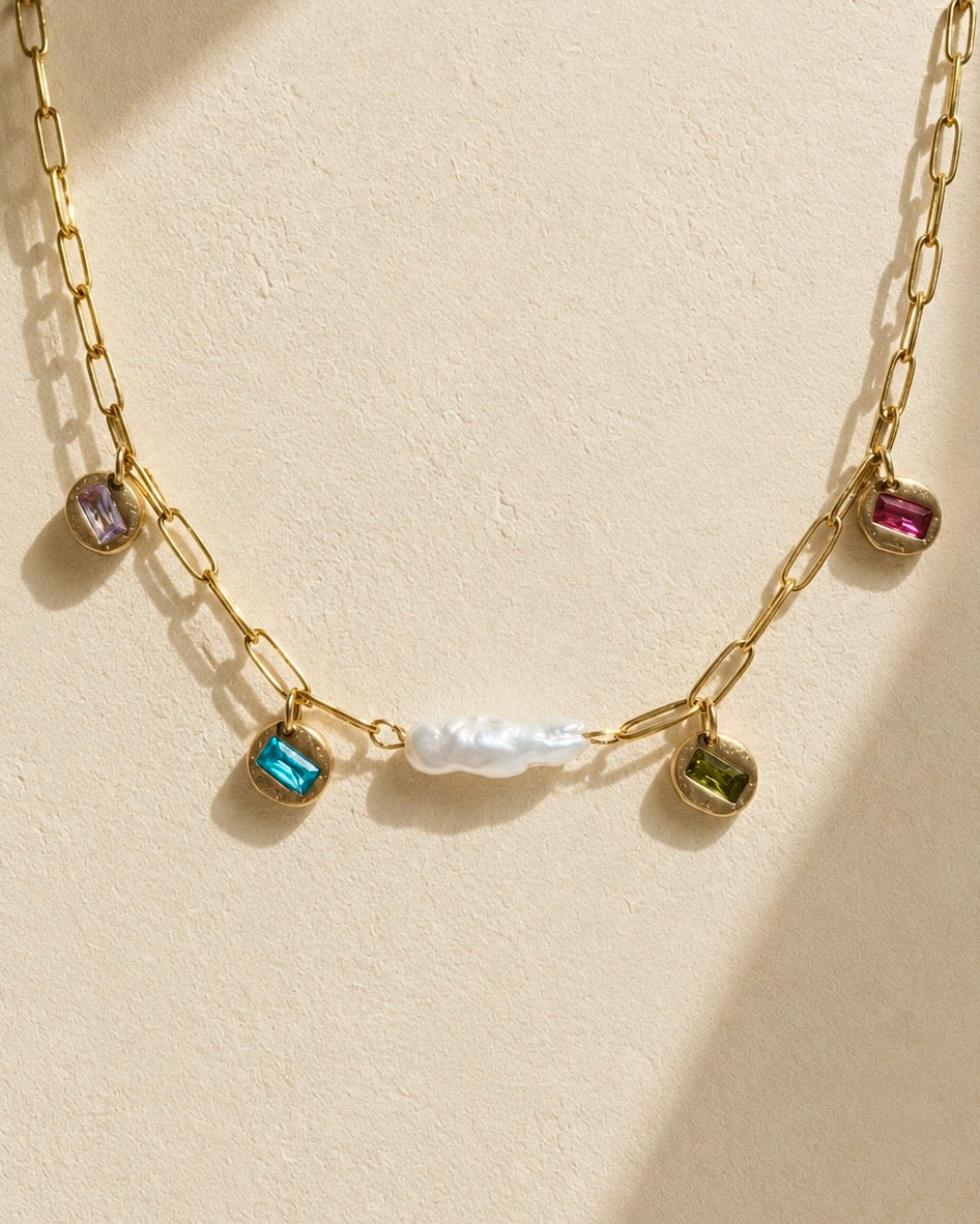 Pearl & Stone Necklace