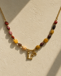 Natural Stone Letter & Zodiac Necklace