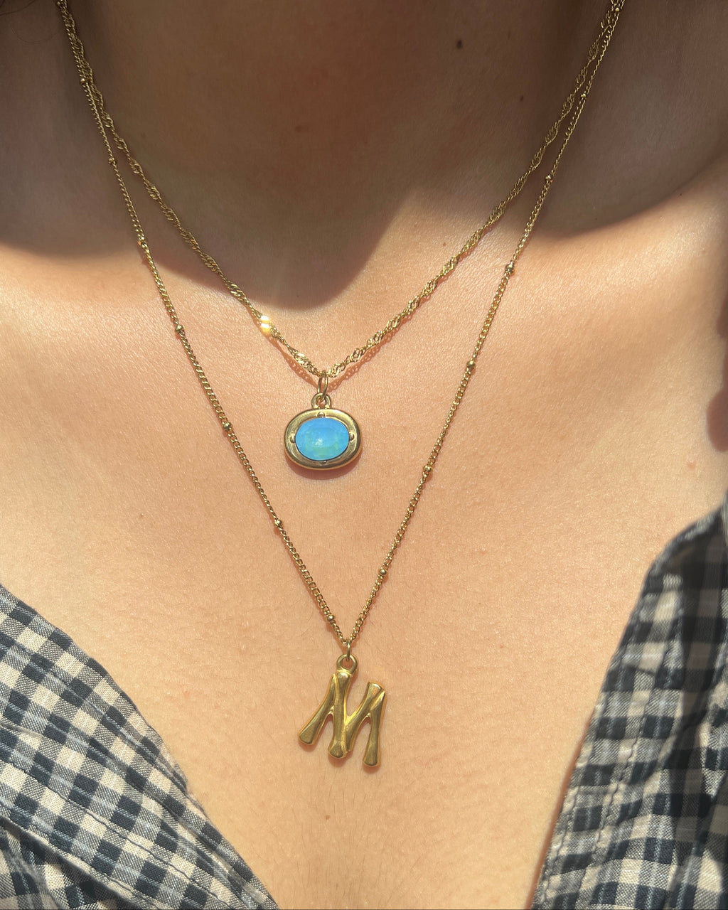 Classic Layered Letter Necklace