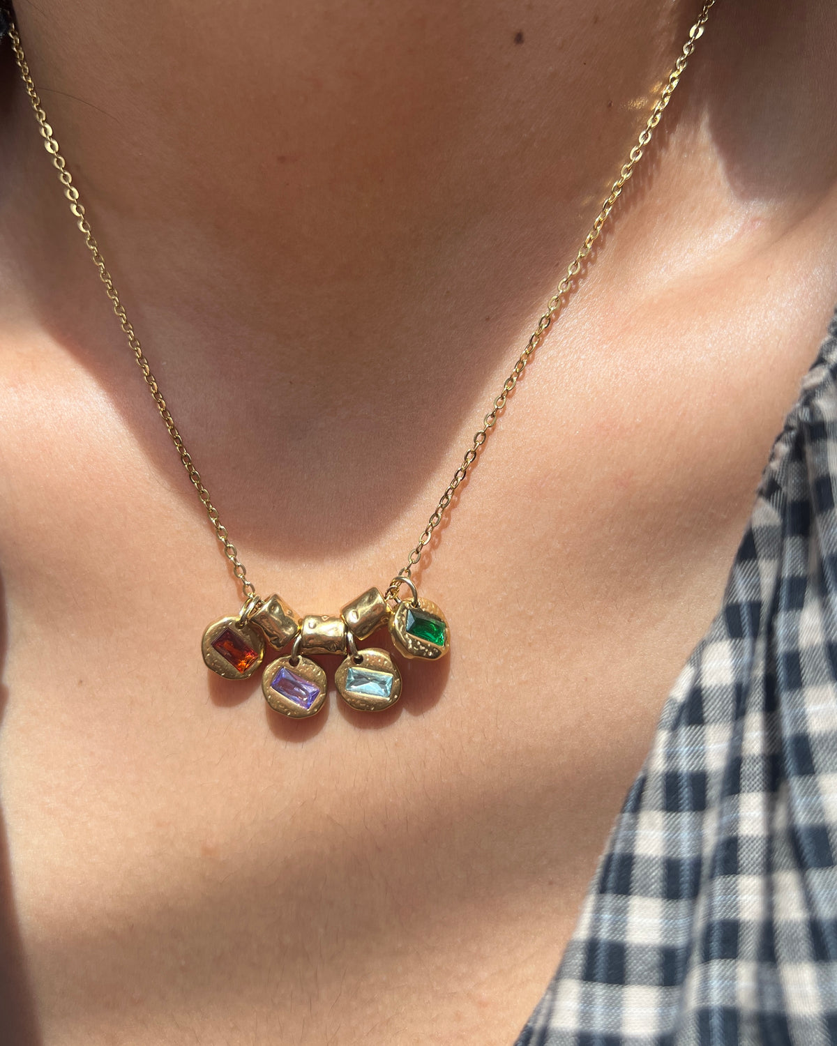 Cluster Stone Necklace
