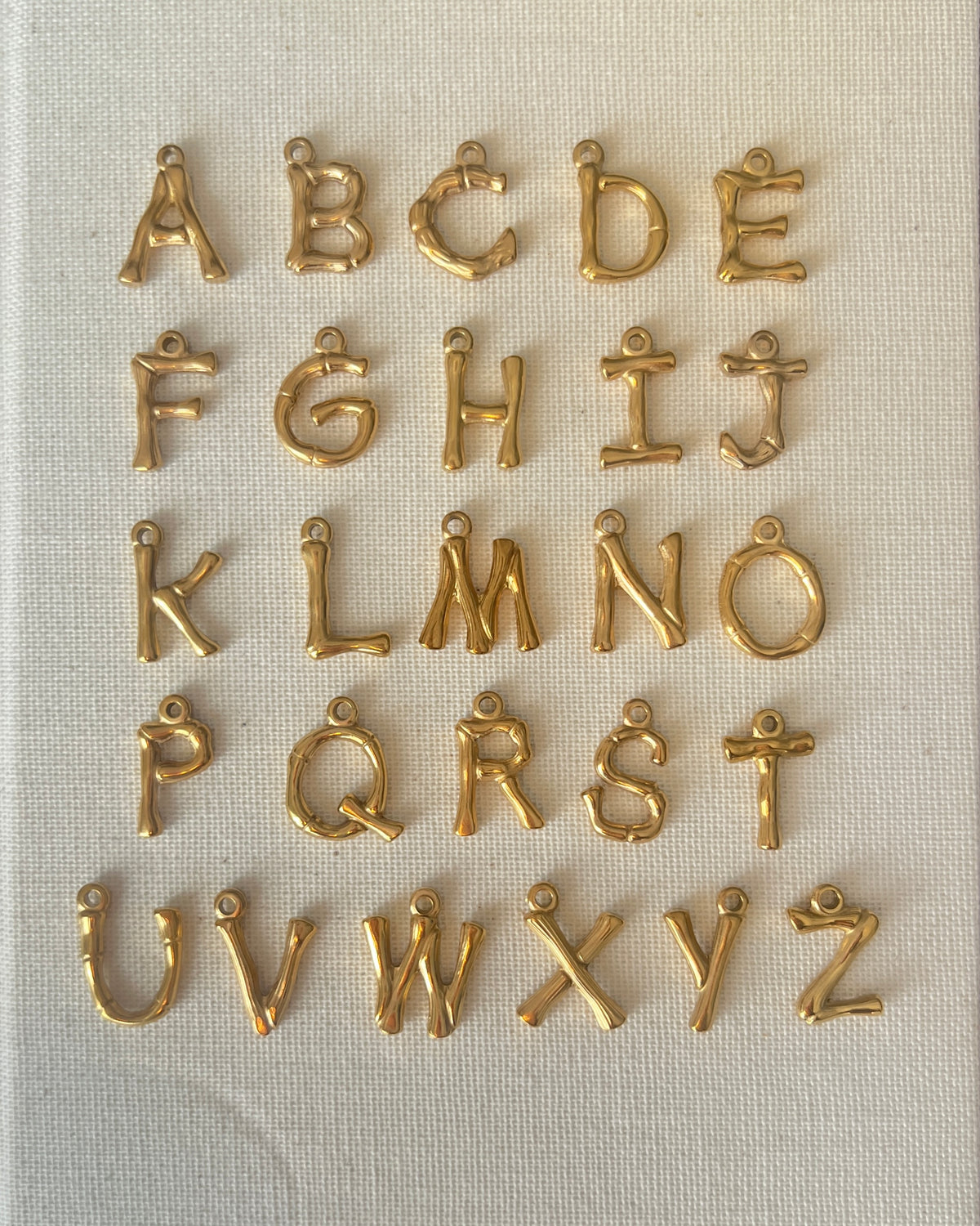 Beaded Letter & Stone Necklace