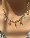 Letter & Stone Charm Necklace