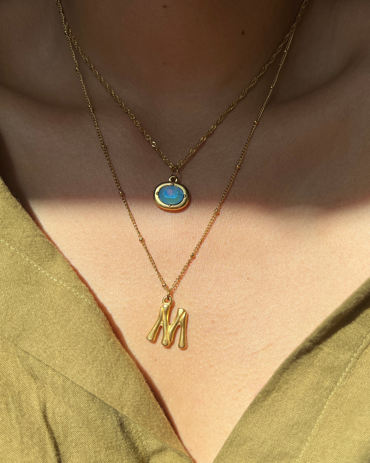 Classic Layered Letter Necklace