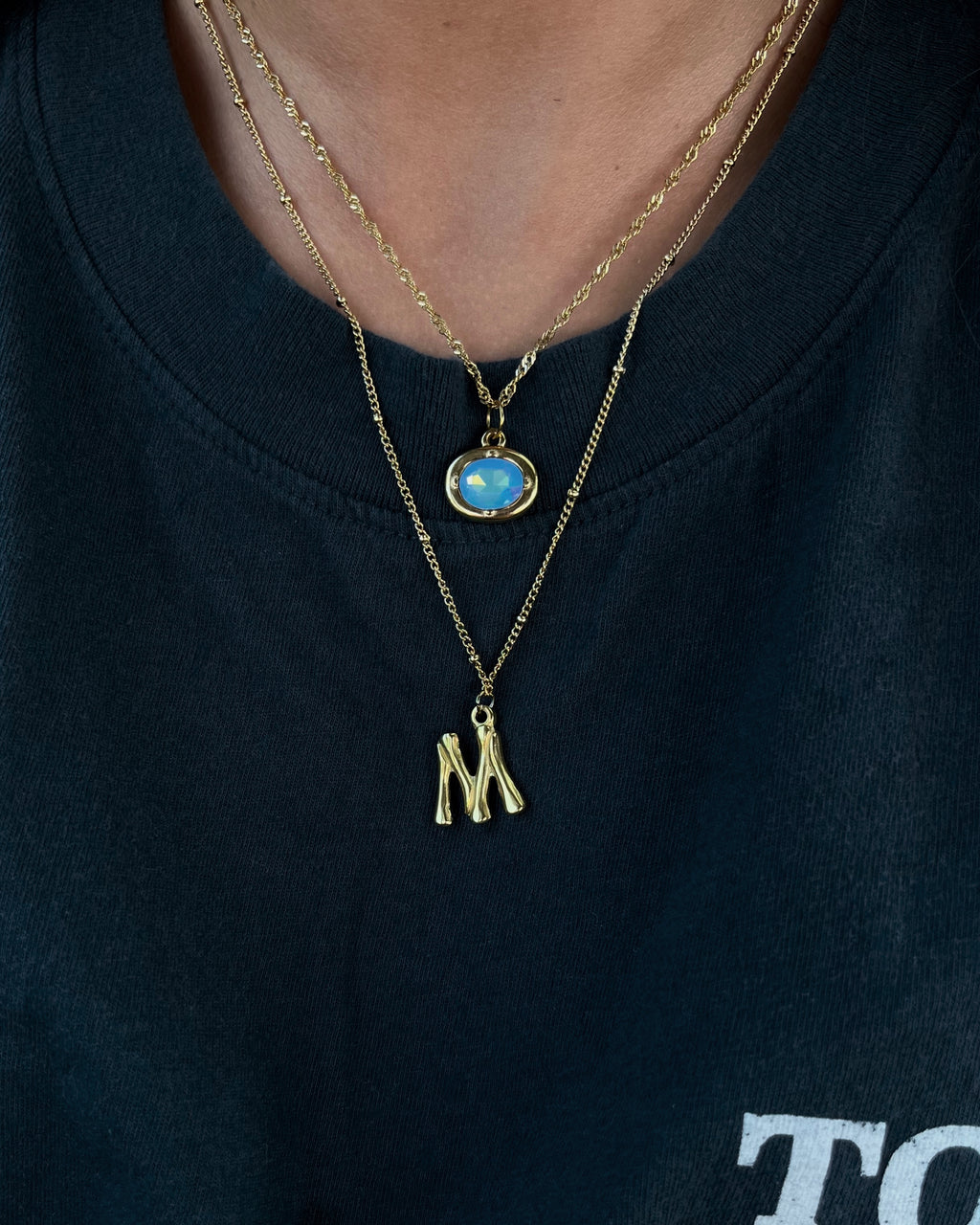 Classic Layered Letter Necklace