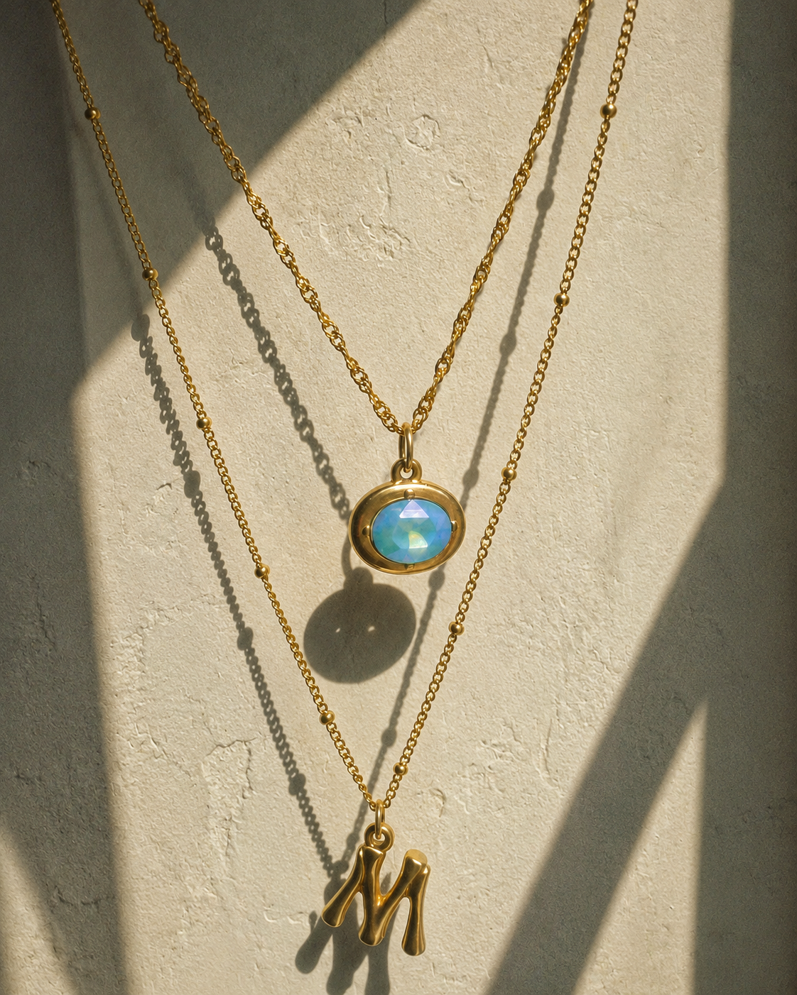 Classic Layered Letter Necklace
