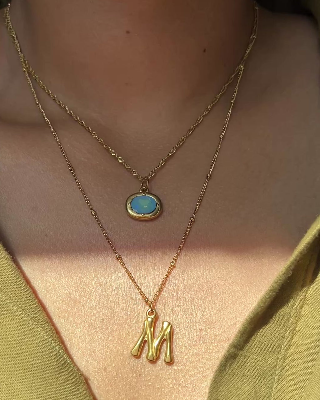 Classic Layered Letter Necklace