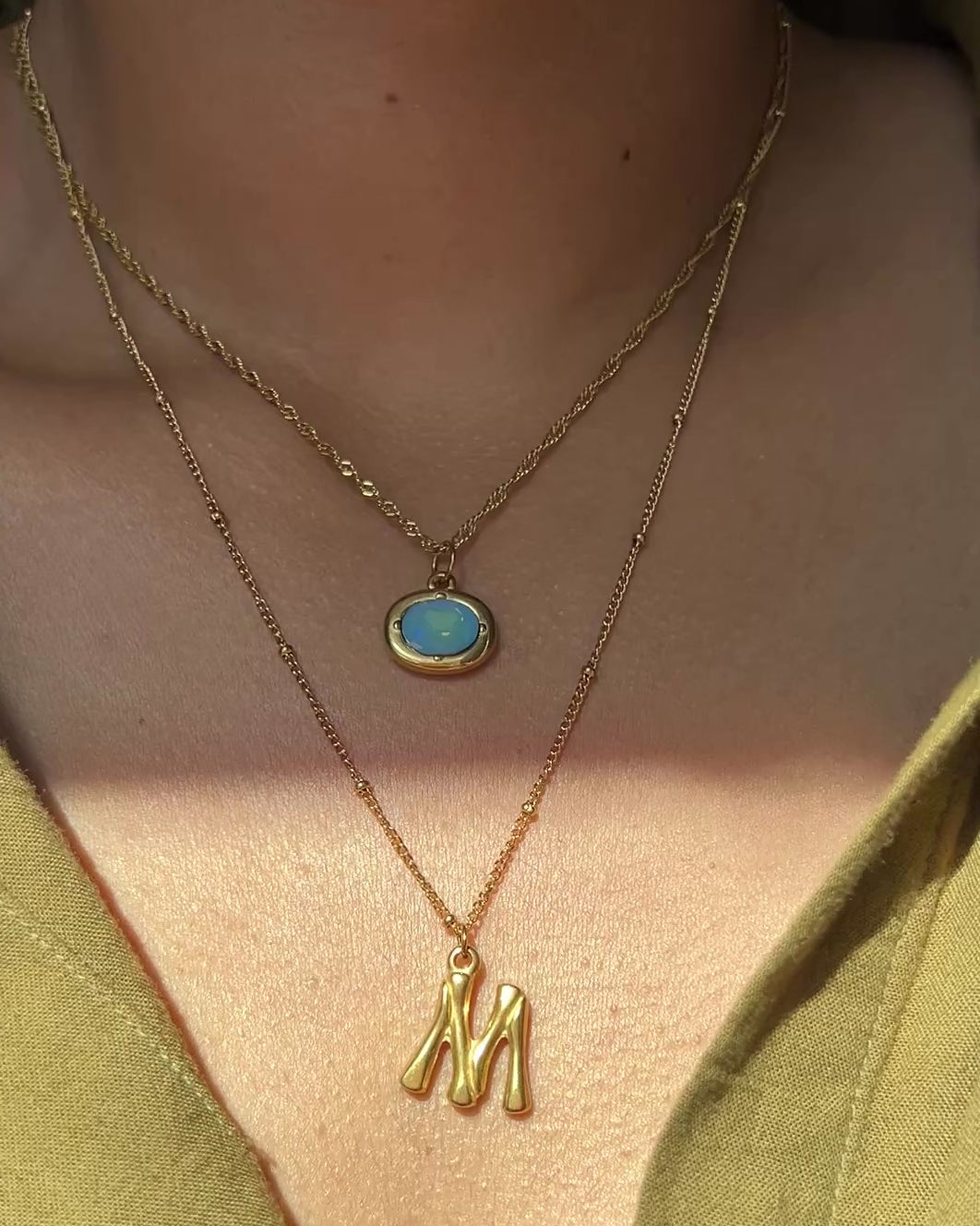 Classic Layered Letter Necklace
