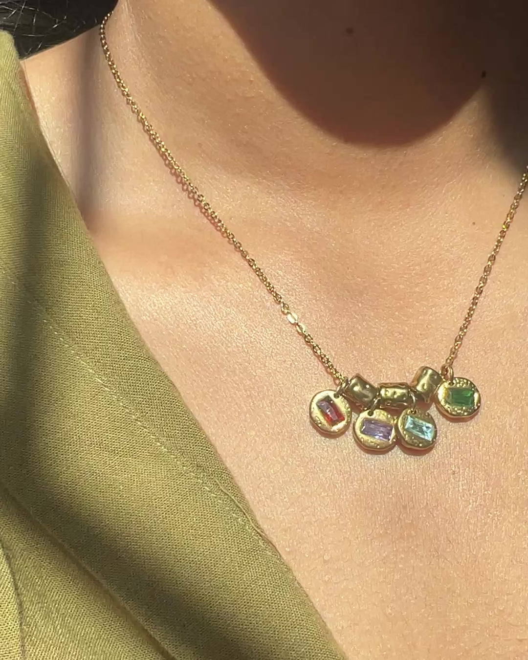 Cluster Stone Necklace